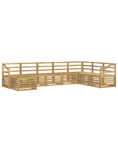 Set di divani da esterno 8 pcs Bianco 304 x 185,5 x 73 cm