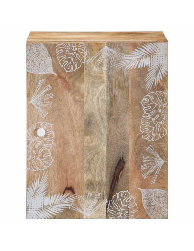 Mobile Pensile da Bagno 38x33,5x48 cm in Legno Massello Mango