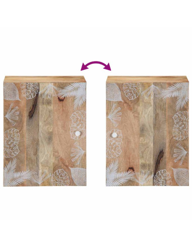 Mobile Pensile da Bagno 38x33,5x48 cm in Legno Massello Mango