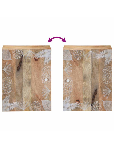 Mobile Pensile da Bagno 38x33,5x48 cm in Legno Massello Mango