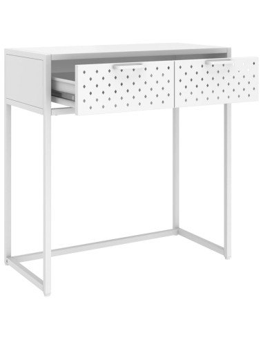 Tavolo Consolle Bianco 72x35x75 cm in Acciaio