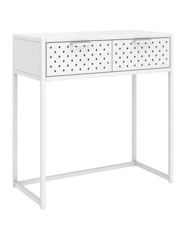 Tavolo Consolle Bianco 72x35x75 cm in Acciaio