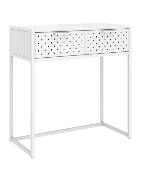 Tavolo Consolle Bianco 72x35x75 cm in Acciaio