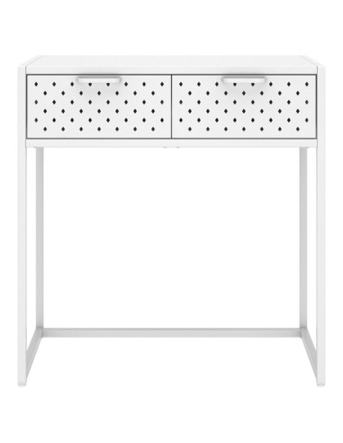 Tavolo Consolle Bianco 72x35x75 cm in Acciaio