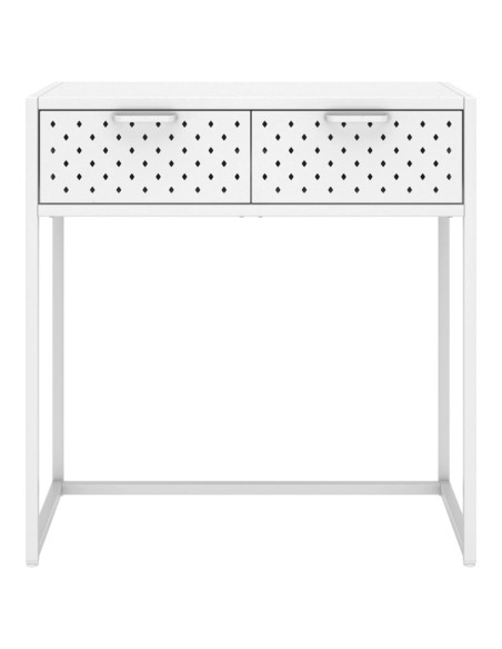 Tavolo Consolle Bianco 72x35x75 cm in Acciaio