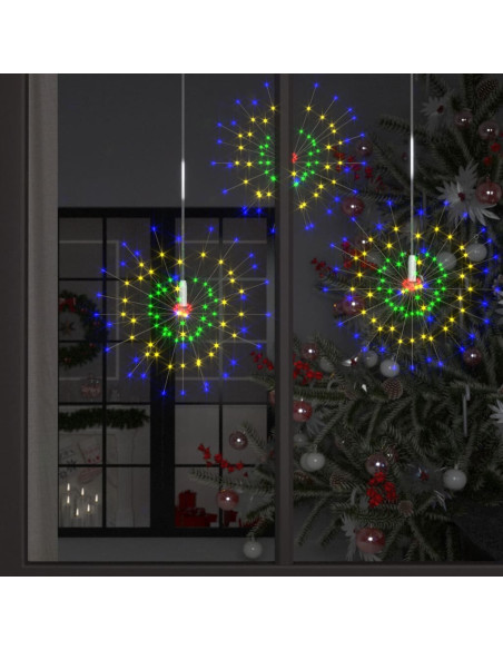 Luci di Natale Fuochi Artificio 4pz Multicolore 20cm 560 LED