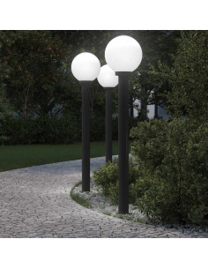 Lampioni a palo 3 pz 120 cm Nero IP44
