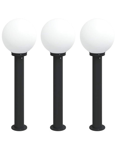 Lampioni a palo 3 pz 80 cm Nero IP44