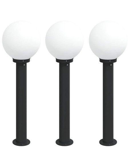 Lampioni a palo 3 pz 80 cm Nero IP44
