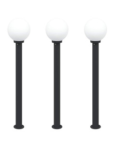 Lampioni a palo 3 pz 120 cm Nero IP44 2