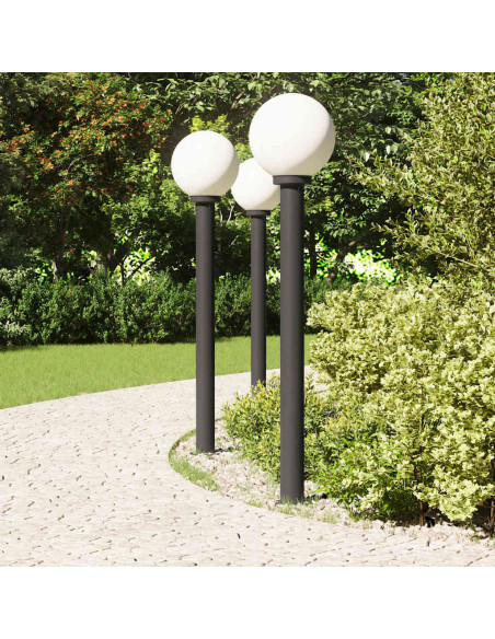 Lampioni a palo 3 pz 120 cm Nero IP44