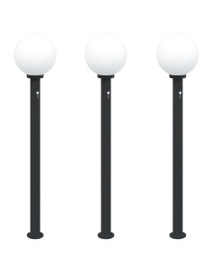 Lampioni a paletto con sensore 3 pz 120 cm neri IP44 2