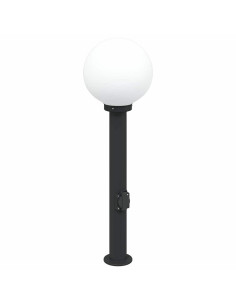 Lampada a paletto con presa elettrica 80 cm Nera IP44 2