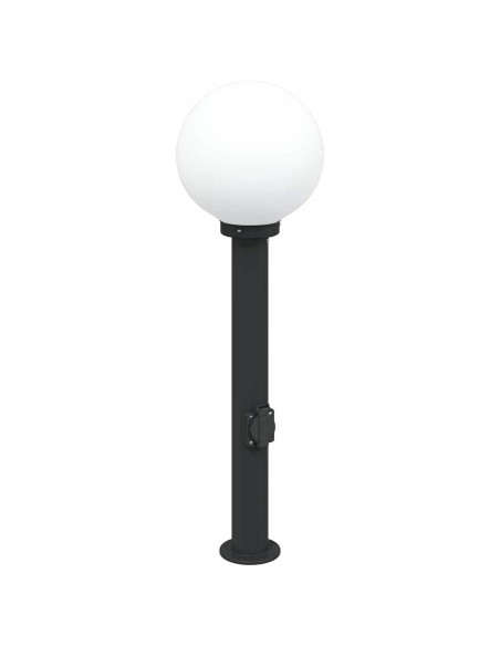Lampada a paletto con presa elettrica 80 cm Nera IP44