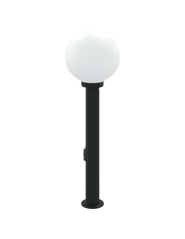 Lampada a paletto con presa elettrica 80 cm Nera IP44