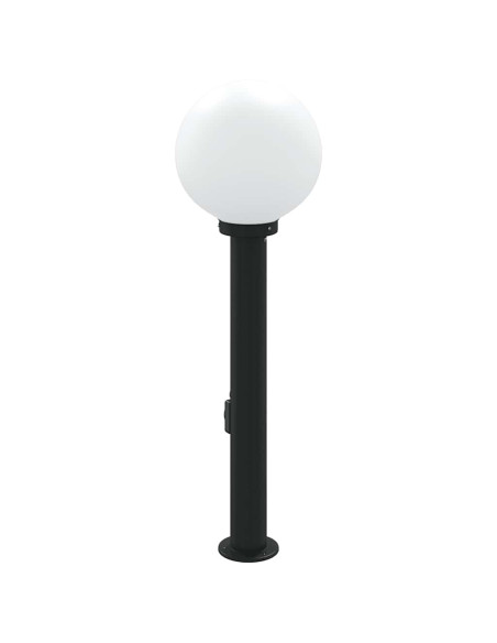 Lampada a paletto con presa elettrica 80 cm Nera IP44