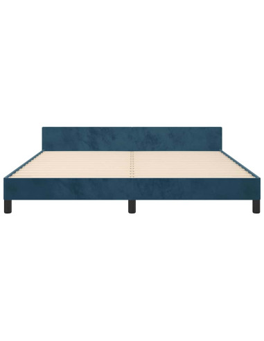 Giroletto senza Materasso Blu Scuro 160x200 cm in Velluto