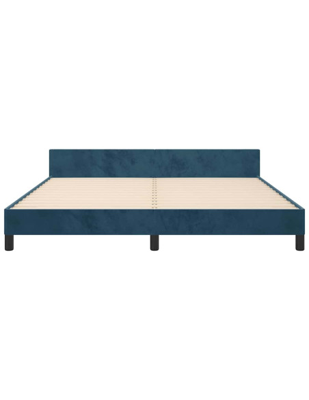 Giroletto senza Materasso Blu Scuro 160x200 cm in Velluto
