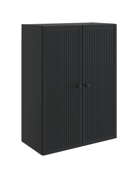 Mobiletto a muro Nero 66 x 34,5 x 90 cm Legno ingegnerizzato