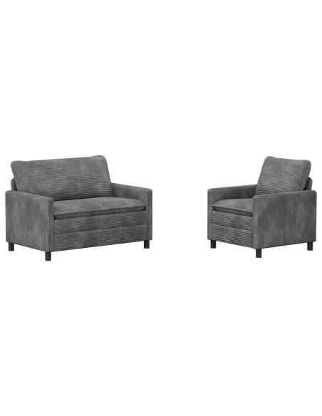 Set di divani 2 pcs Grigio Chiaro Poliestere