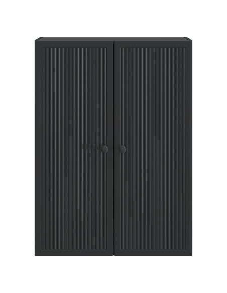 Mobiletto a muro Nero 66 x 34,5 x 90 cm Legno ingegnerizzato