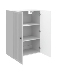Mobiletto a muro Bianco Lucido 66 x 34,5 x 90 cm 2