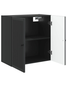 Mobiletto a muro Nero 59 x 31 x 60 cm Legno ingegnerizzato 2