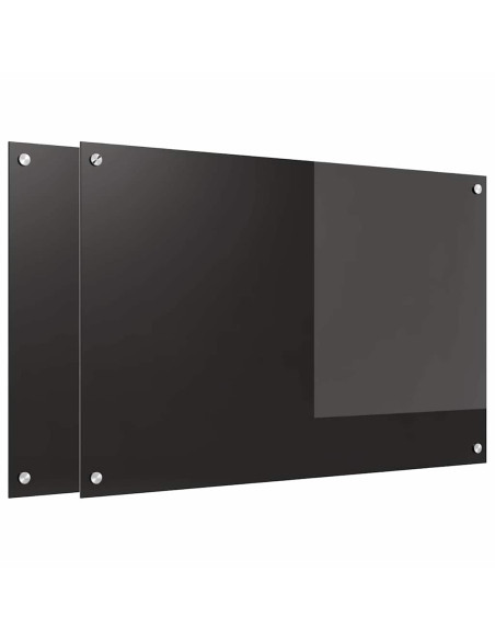 Schienale da cucina 2 pcs Nero 90 x 60 cm vetro temperato