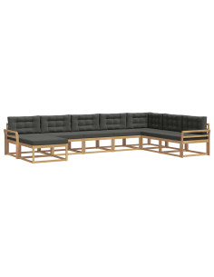 Set di divani da esterno 8 pcs Bianco e Antracite 2