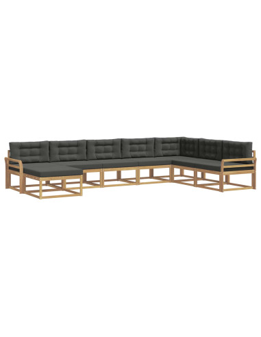 Set di divani da esterno 8 pcs Bianco e Antracite