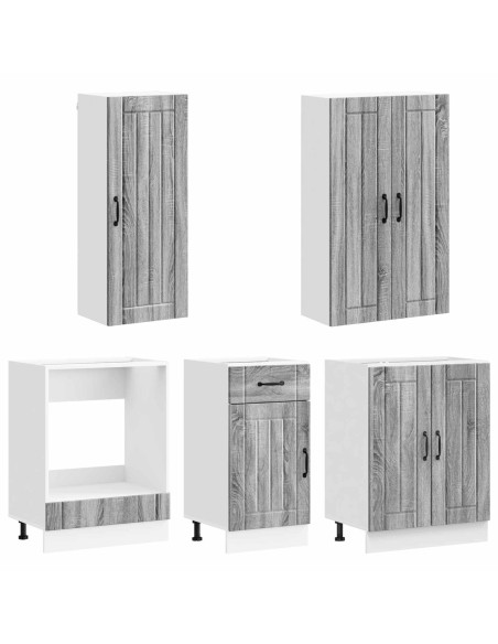 Unità Cucina LUCCA 5 pcs Sonoma grigio Legno ingegnerizzato