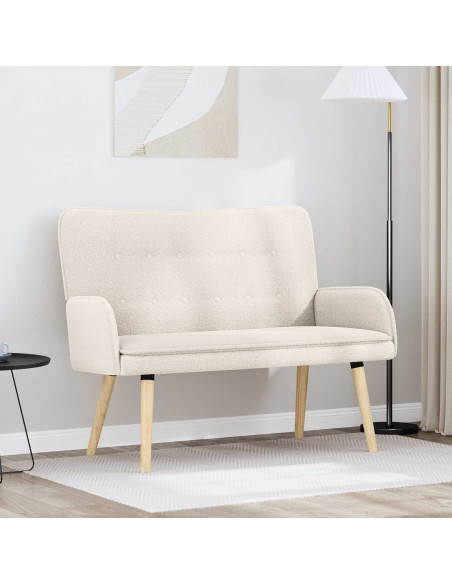 Divano a 2 Posti Crema 115 x 61 x 87 cm Bouclé