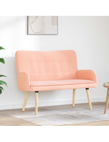 Divano a 2 Posti Rosa 115 x 61 x 87 cm Bouclé
