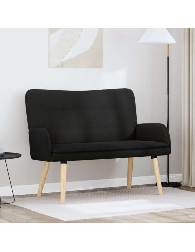 Divano a 2 Posti Nero 115 x 61 x 87 cm Bouclé