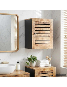 Armadio pensile con porta Marrone e Nero 38 x 33,5 x 48 cm