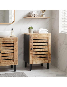 Mobile da Bagno con porta Marrone e Nero 38 x 33,5 x 58 cm