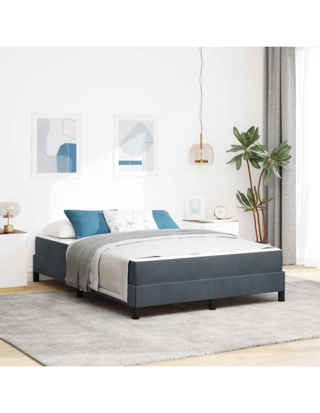 Letto a molle con materasso Grigio scuro 160 x 210 cm Tessuto