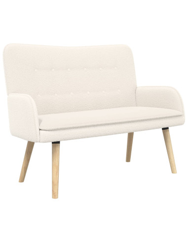 Divano a 2 Posti Crema 115 x 61 x 87 cm Bouclé