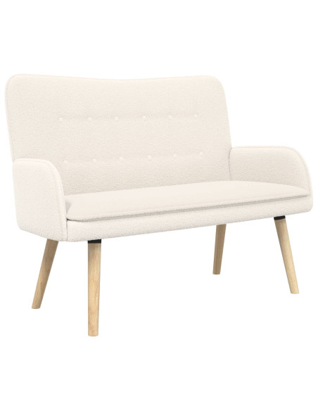 Divano a 2 Posti Crema 115 x 61 x 87 cm Bouclé