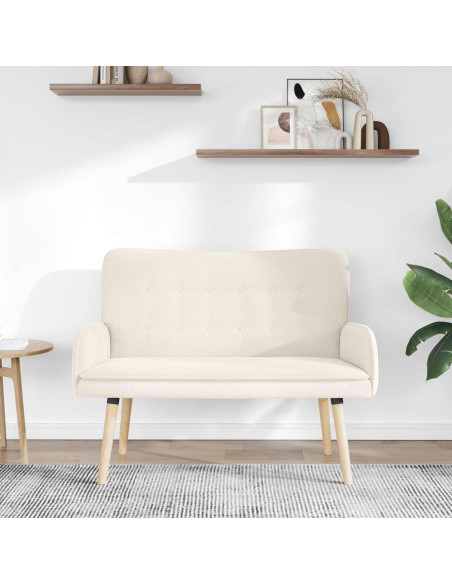 Divano a 2 Posti Crema 115 x 61 x 87 cm Bouclé