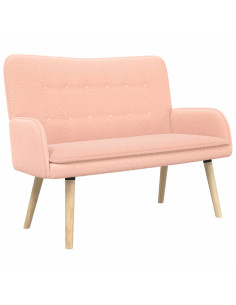 Divano a 2 Posti Rosa 115 x 61 x 87 cm Bouclé 2