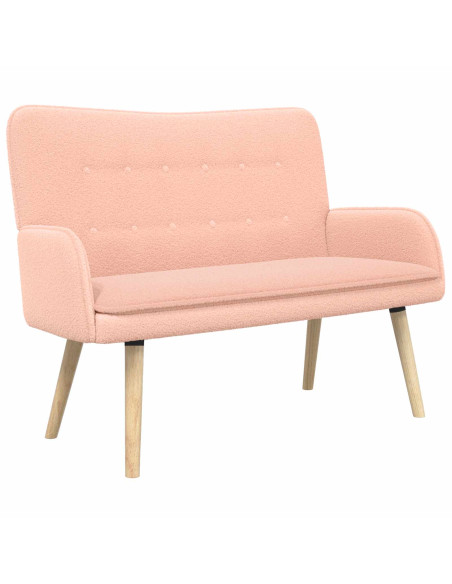 Divano a 2 Posti Rosa 115 x 61 x 87 cm Bouclé