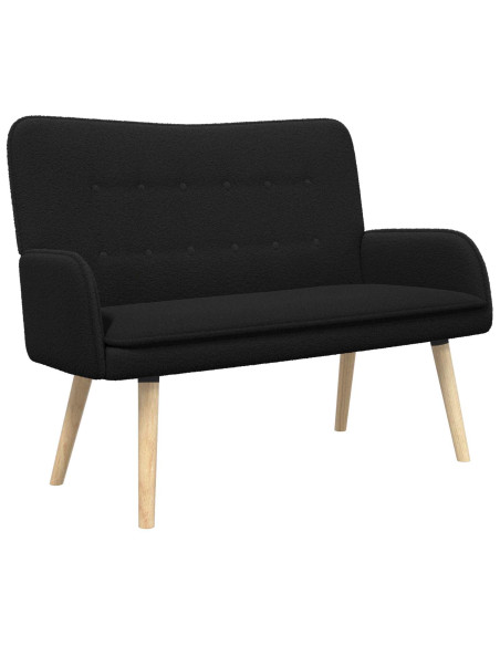 Divano a 2 Posti Nero 115 x 61 x 87 cm Bouclé