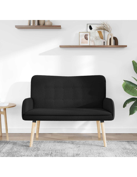 Divano a 2 Posti Nero 115 x 61 x 87 cm Bouclé