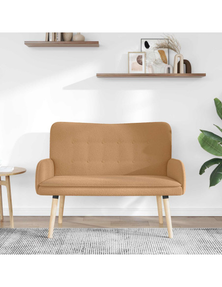 Divano a 2 Posti Beige 115 x 61 x 87 cm Bouclé