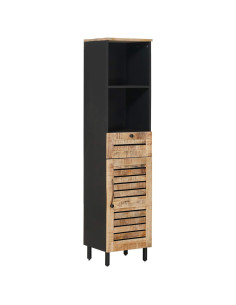 Mobile da Bagno con cassetto Marrone e Nero 38 x 33,5 x 160 cm 2