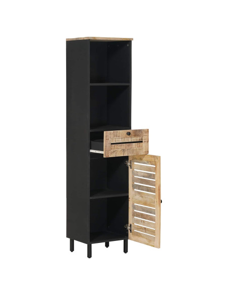 Mobile da Bagno con cassetto Marrone e Nero 38 x 33,5 x 160 cm