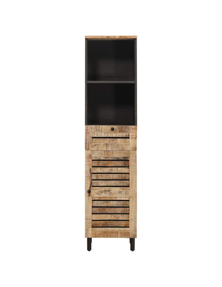 Mobile da Bagno con cassetto Marrone e Nero 38 x 33,5 x 160 cm