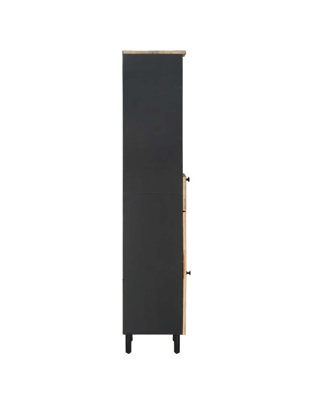 Mobile da Bagno con cassetto Marrone e Nero 38 x 33,5 x 160 cm