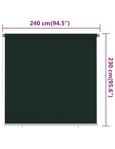 Tenda a Rullo per Esterni 240x230 cm Verde Scuro HDPE